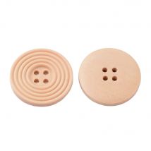 5 Boutons Bois Naturel Marron Rond 30 Mm 4 Trous - Création Couture Diy - La boutique de Karine