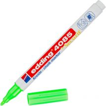 Marqueur - Craie Liquide - Vert Fluo - Pointe Ronde Fine - Pour Tableau Noir, Déco, Verre - Edding 4085