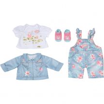 Baby Annabell Active Deluxe Jeans 43cm Avec Veste, Chemise, Pantalon Et Chaussettes. - Zapf Creation
