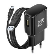 Blue Star Chargeur Secteur Universel Usb Quickcharge 2.0 Avec Câble Micro-usb Noir