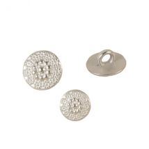 Lot De 3 Boutons Métal Fleurs Argent - MyMercerie