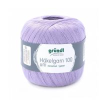 Hakelgarn 100 Fil Coton À Crocheter - Grundl - Certifié Oeko-tex 126 Violet - Gründl