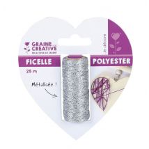 Bobine De Ficelle Métalisée Argent 25m - Graine Creative