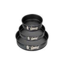 Set De 3 Moules À Charnière Ronds De 20 Cm 24 Cm Et 28 Cm Zenker Black Metallic