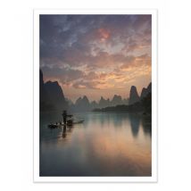 Affiche 50x70 Cm - Li River Sunrise - Yan Zhang - Wall Editions