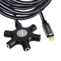 Câble Audio Lightning Vers 5 Prises Jack 3.5mm Son De Qualité Longueur 5m Linq