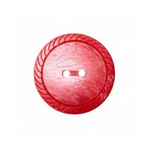 Boutons Fantaisies Rond 2 Trous Rouge 23mm X 3 - Union Knopf Rouge - Prym Union Knopf