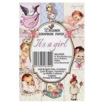 24 Mini Papiers Fantaisis Image 7 X 10,8 Cm Decorer It’ A Girl - Decorer