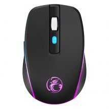 Souris Gaming Sans Fil Silencieuse Rgb Rose 6 Boutons Bluetooth Type-c Noir Yonis - Yonis