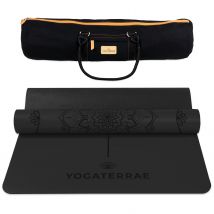 Tapis De Yoga Noir Antidérapant Éco-durable Pu-caoutchouc Naturel Mandala Premium 183x68x0,4cm + Sac - YOGATERRAE