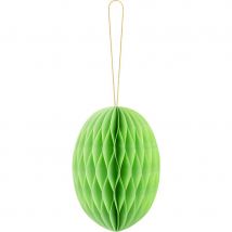 1 Décoration Oeuf En Nid D'Abeille 12 Cm - Vert Clair - PartyDeco