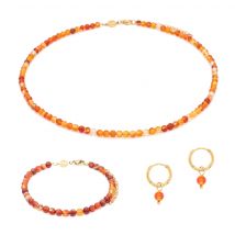 Collier, Bracelet Et Boucles D'Oreilles Serena En Pierres Cornaline - SLOYA