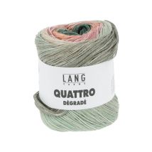 Coton À Tricoter Et À Crocheter Quattro Degrade - 100gr - Lang Yarns Multicolore 0008 (menthe-vert Foncé-abricot)