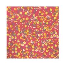 Tissu Coton Fleuri Printanier Fleuri Rouge Vendu Au Mètre - Distrifil