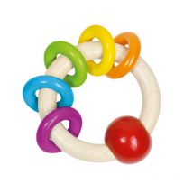 Hochet Avec 5 Anneaux Arc-en-ciel - Goki