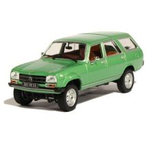 Voiture Miniature De Collection - Norev - Peugeot 504 Break Dangel 1980 - Échelle 1/43 - Monté Métal - Vert - Norev