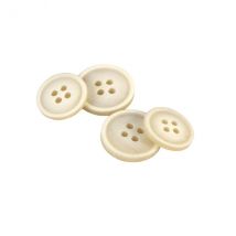 Lot De 3 Boutons Bio Résine 4 Trous Beige Pierre - My mercerie