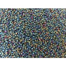 1000 Perles De Rocaille Irisées Vert Foncé - Bleu Ø 2 Mm 12/0 - Creation Bijoux - La boutique de Karine