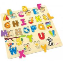 Puzzle Abc En Bois - Abécédaire - 26 Pieces - Classic World - Puzzle A Encastrer - 3581 - Classic World
