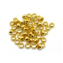 50 Perles À Écraser Rondelle Acier Inoxydable Et Chirurgical 316 Doré Plaqué Or 24k Diamètre 2 Mm - La boutique de Karine