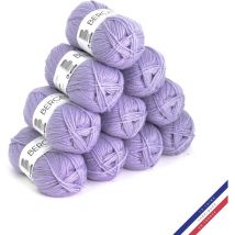 10 Pelotes De Laine - Lavande - 100% Acrylique - Bergère De France - Barisienne - Bergere De France
