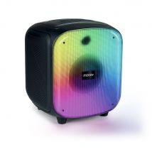 Enceinte Party Cube Sans Fil Avec Effets Lumineux - Noire Et Bleue - Mooov