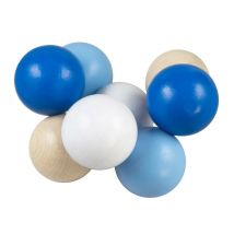 8 Boules En Bois Éveil Bleu - Detoa
