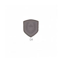 Ecussons Thermocollant Blason Etoile Et Laurier 3,5 X 4 Cm - Mediac Gris