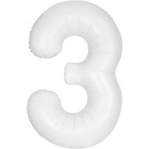 Ballon Géant Blanc Mat - Chiffre 3 - Annikids