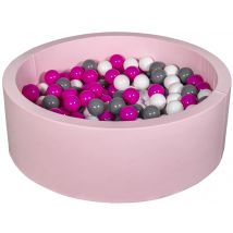 Piscine À Balles Aire De Jeu + 200 Balles Rose Blanc,rose,gris - Velinda