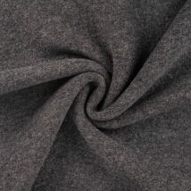 Tissu Laine Bouillie Uni Gris Anthracite Chiné - Au Mètre - Craftine