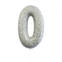 Bougie Argent Chiffre 0 - Creative Party