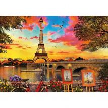 Puzzle Architecture Et Monument - Educa - Coucher De Soleil A Paris - 3000 Pièces - Educa
