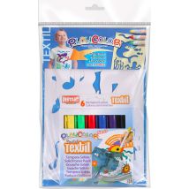 Gouache Pour Textile Playcolor 6 Pcs + Pochoirs Garçon