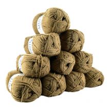 Lot De 10 Pelotes Azurite Praliné - 100% Acrylique - 50g/140m - Distrifil