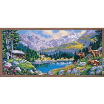 Canevas Pénélope Antique La Montagne Aux Bouquetins 65x130cm - Margot