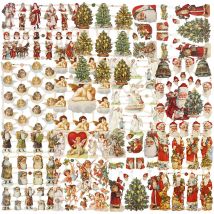 Découpes Vintage, Noël, Feuille 16,5x23,5 Cm, 30 Flles/ 1 Pq. - CC Hobby