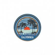 Ecusson Thermocollant California Fond Bleu 6,5x6,5cm - My mercerie