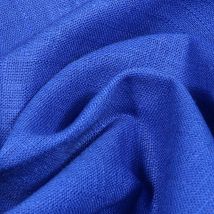 Tissu Ramie Lin Uni Bleu Roi - Au Mètre - Craftine