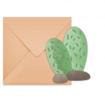 6 Invitations Cactus Lama Birthday - Annikids