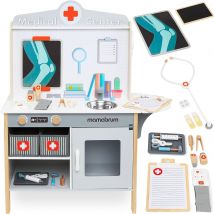 Jouet D'Imitation Bois, Docteur Infirmerie, Cabinet Médical Bois Hôpital 20 Accessoires Médicaux - Mamabrum