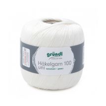 Hakelgarn 100 Fil Coton À Crocheter - Grundl - Certifié Oeko-tex 102 Ecru - Gründl