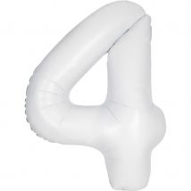 Ballon Géant Blanc Mat - Chiffre 4 - Annikids