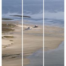 Triptyque Sur Toile Cabanes Bassin 90x97 Cm - Ceanothe