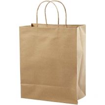 Sac En Papier Brun Recyclé - 26 X 33 X 13 Cm - 10 Pcs - Creavea