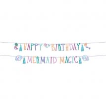 1 Guirlande Lettre Happy Birthday Mermaid Magic - 1,5 M - Sloli