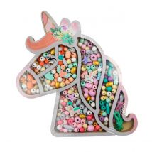 Coffret Perles Bois Tete De Licorne - Sycomore