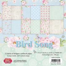 12 Papiers Imprimés Scrapbooking 30 X 30 Cm Craft & You Bird Song - Craft and you design