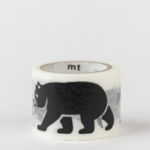 Masking Tape Mt Fab - Bestiaire - Black Animals - 3 M X 26mm - MT Masking Tape