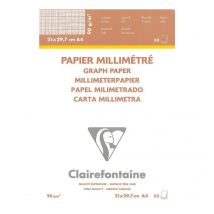 Papier Millimétré - A4 - Bloc De 50 Feuilles - Dessin, Croquis - Clairefontaine